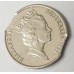 AUSTRALIA 1989 . TEN 10 CENTS COIN . ERROR . DOUBLE CLIPPED PLANCHET